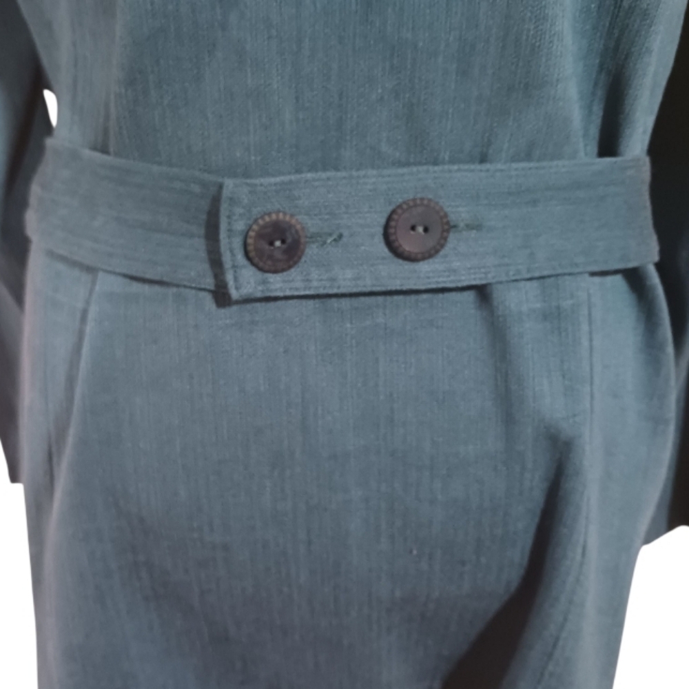 FLAX Longline Blazer Jacket Topper Teal Lagenlook 18/20 - Picture 5 of 9